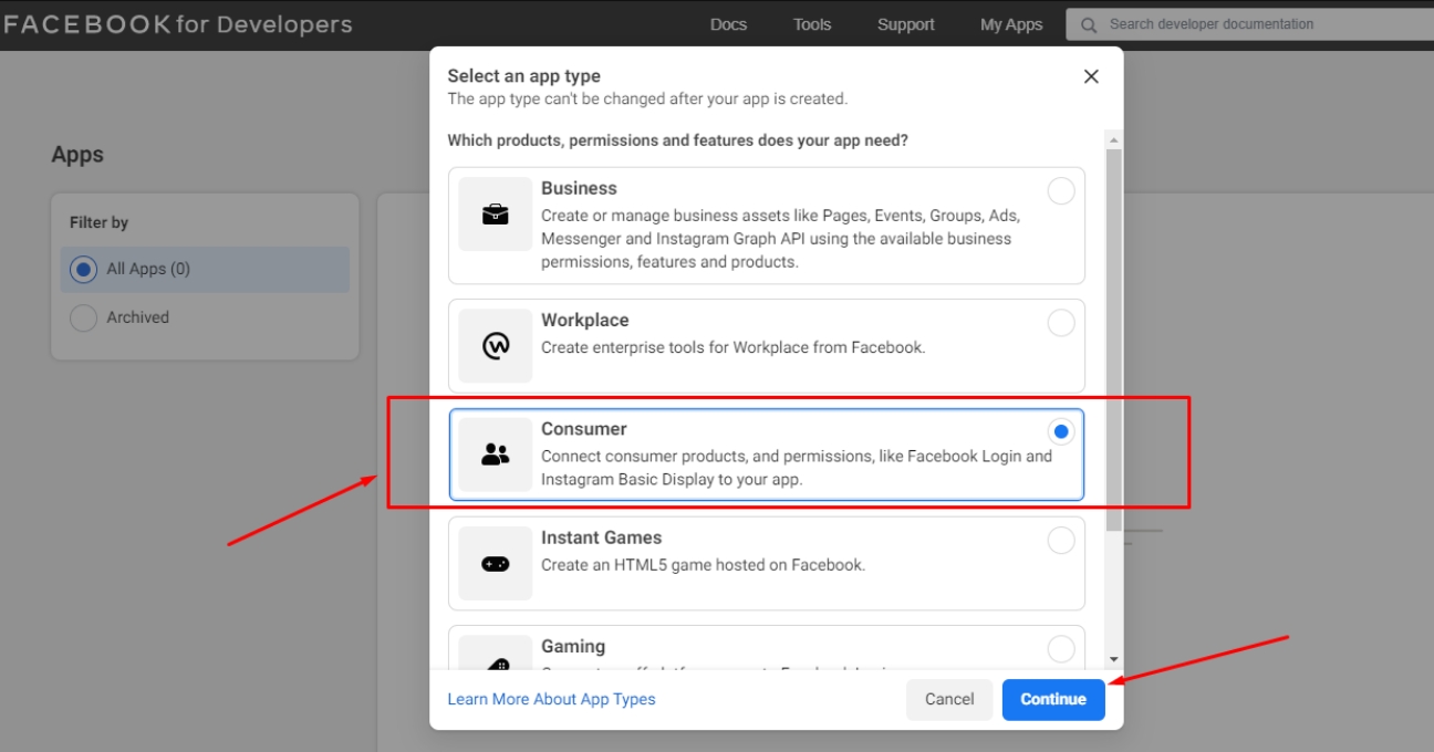 How to get your Facebook app's APP ID and Secret Key