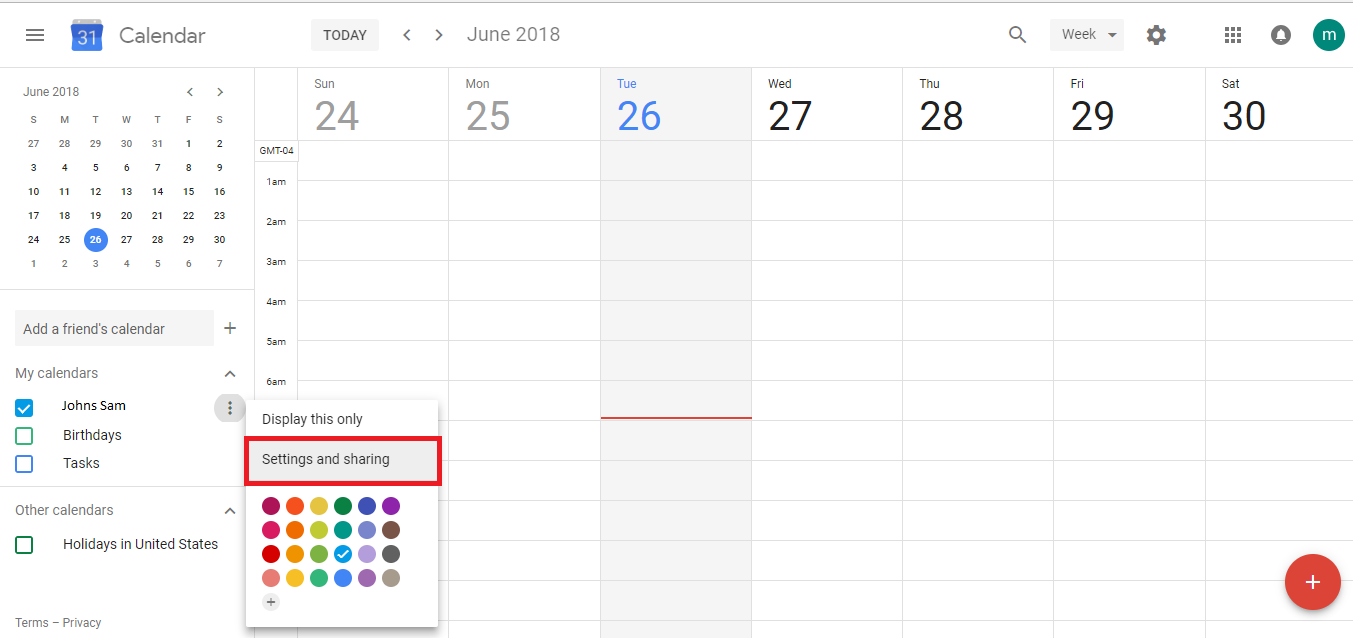 Step 6 You will see a Google Calendar created with your name on the